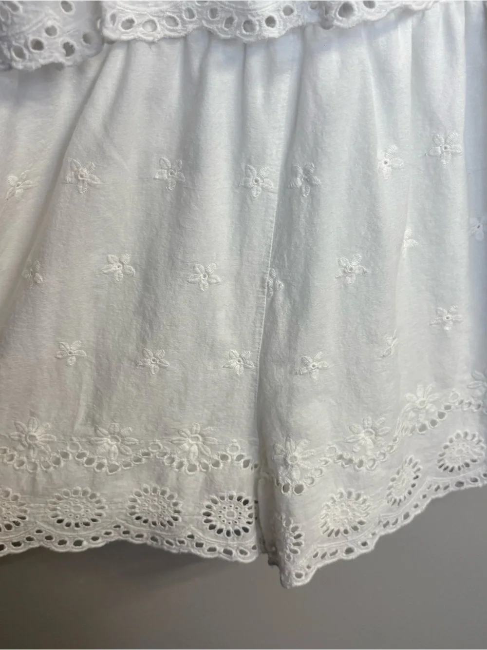 Womens White Eyelet Sleeveless Romper
